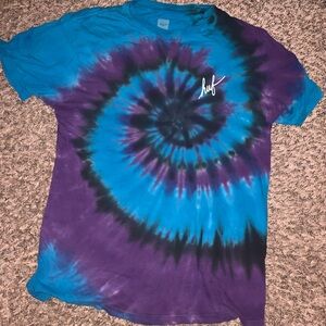 HUF Spiral Tie-Dye Tee in Blue and Purple